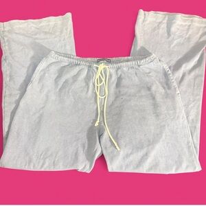 Brandy Melville Blue Sweatpants with Cream Drawstring